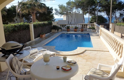 Cala Pi House | DHH with fantastic sea views, roof terrace, private pool, DSL, WiFi, airco