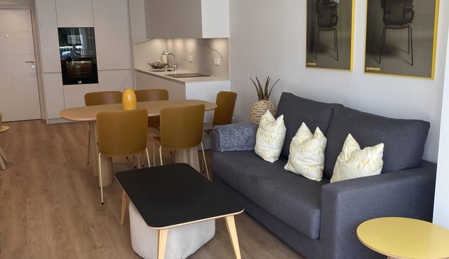 Bright apartment on the second line of the beach, with a large terrace